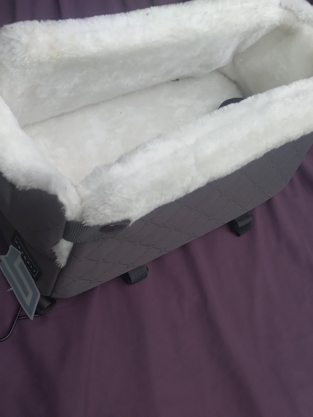 Petmate Quilted Gray and White Plush Dog Travel Carrier